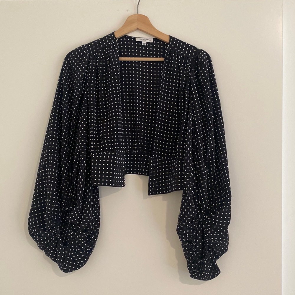 Equipment Polka Dot Bell Sleeve Blouse